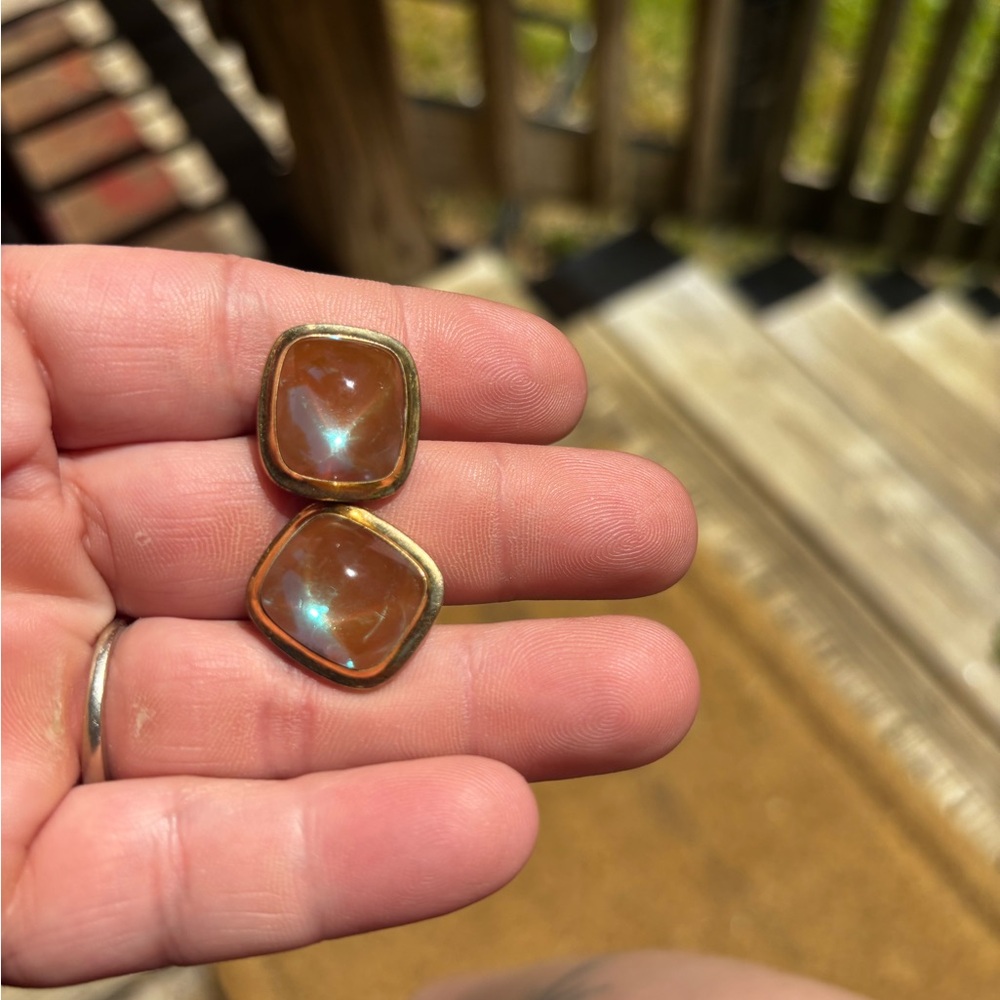 Vintage Saphiret Sapphirine Glass Cufflinks - Picture 4 of 4